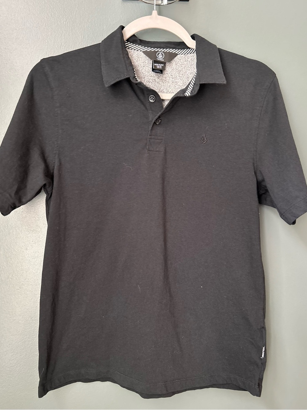 Volcom Boy’s 14 Black Polo with Subtle Logo